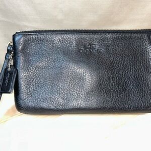 Coach Pebbled Black Leather Wallet